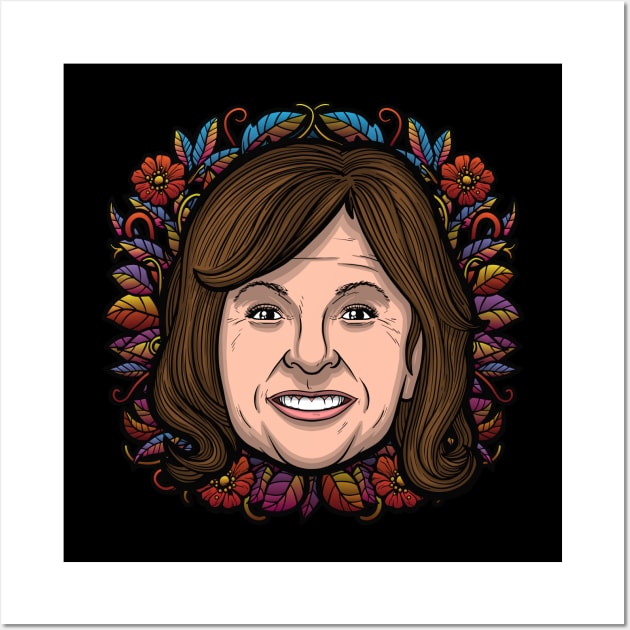 Roseanne Barr (Flowered) Wall Art by Baddest Shirt Co.